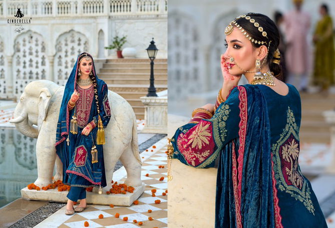 Noor E Shama By Cindrella Winter Wear Viscose Velvet Salwar Suits Wholesale Online